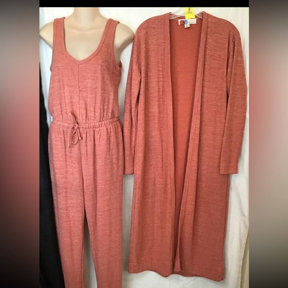 Free People Beach Sleeveless Jumpsuit and Cardigan Set